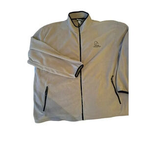 Ducks Unlimited Men’s Tan Black Long Sleeve Full Zip Trim Fleece Jacket size 3XL